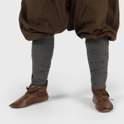 Viking Leg Wraps, Handwoven, Grey