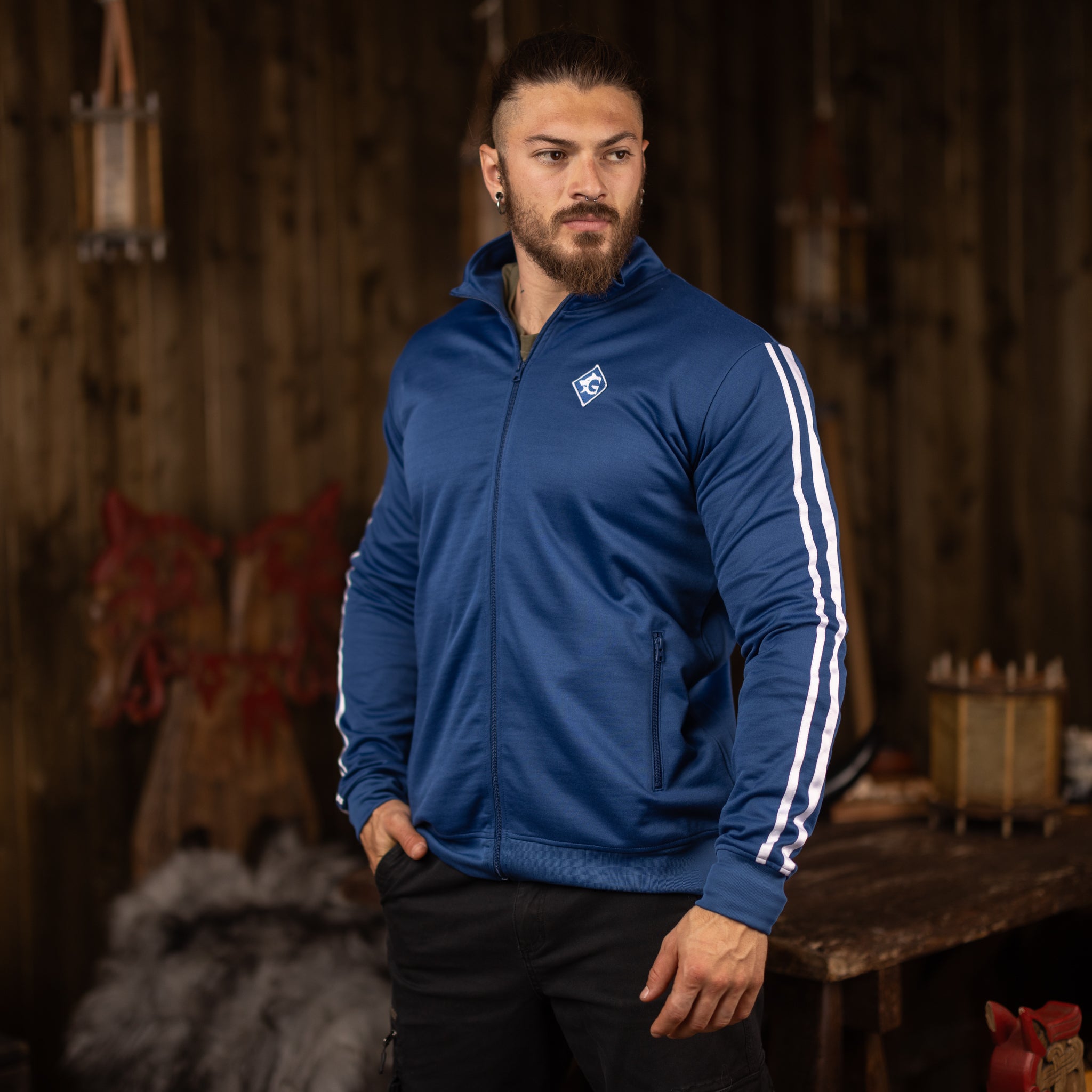 Blue track fashion jacket