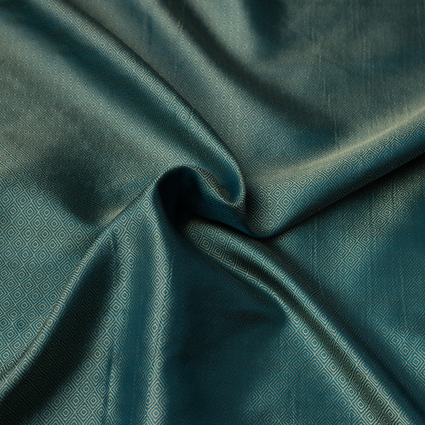 Diamond Twill Silk, Handwoven, Turquoise