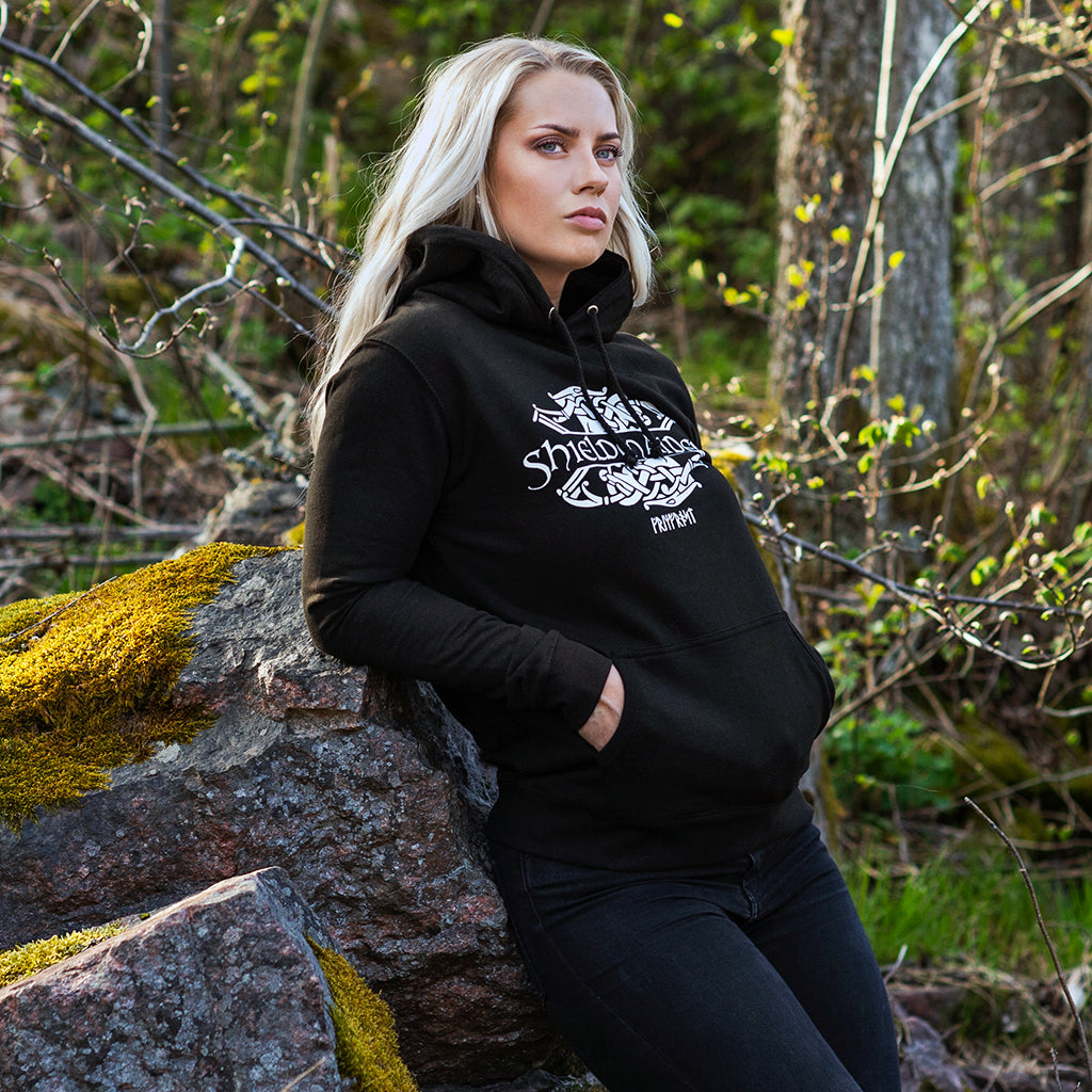 Women's Premium Hoodie, Shieldmaiden, Black – Grimfrost