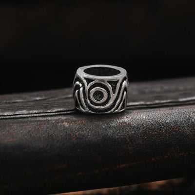 Beard Rings - Swirl Beard Ring, Silver - Grimfrost.com