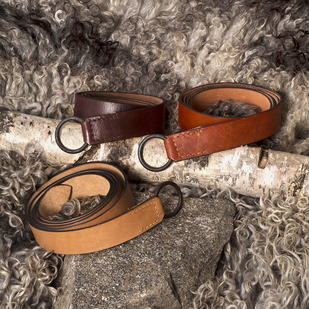 Viking Leather Belt, Iron Ring