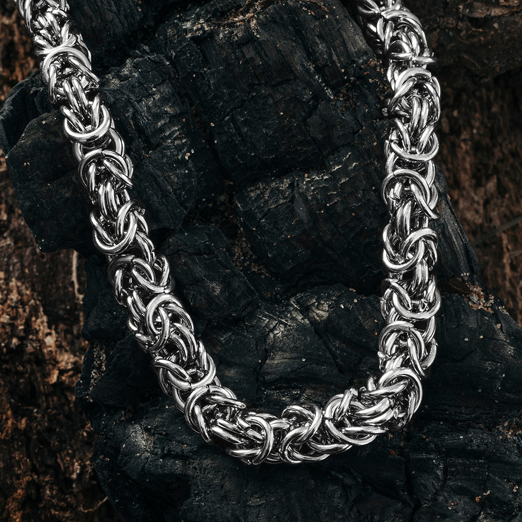 5mm Silver Viking King Chain Bracelet - Viking Jewelry