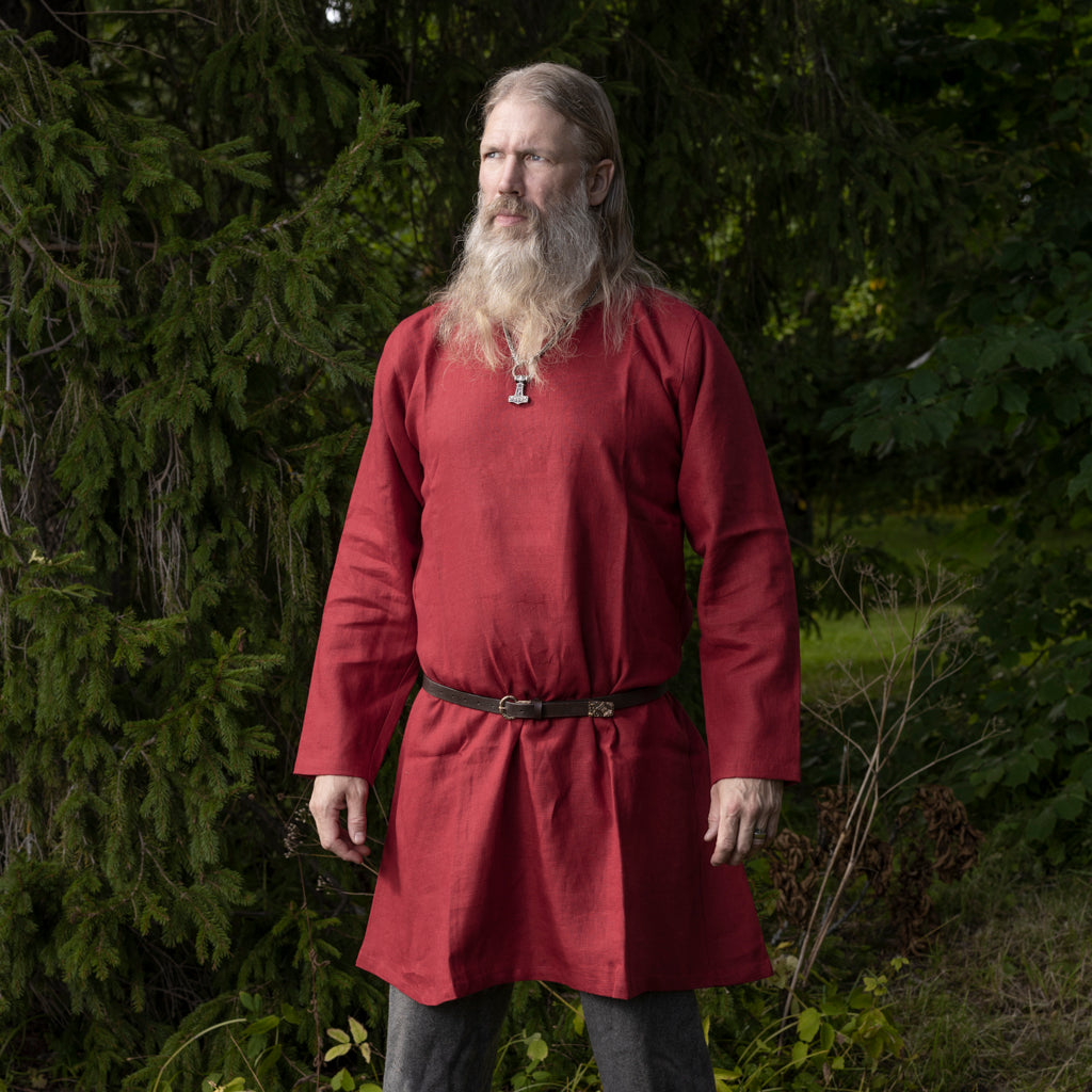 Viking Linen Tunic, Red – Grimfrost