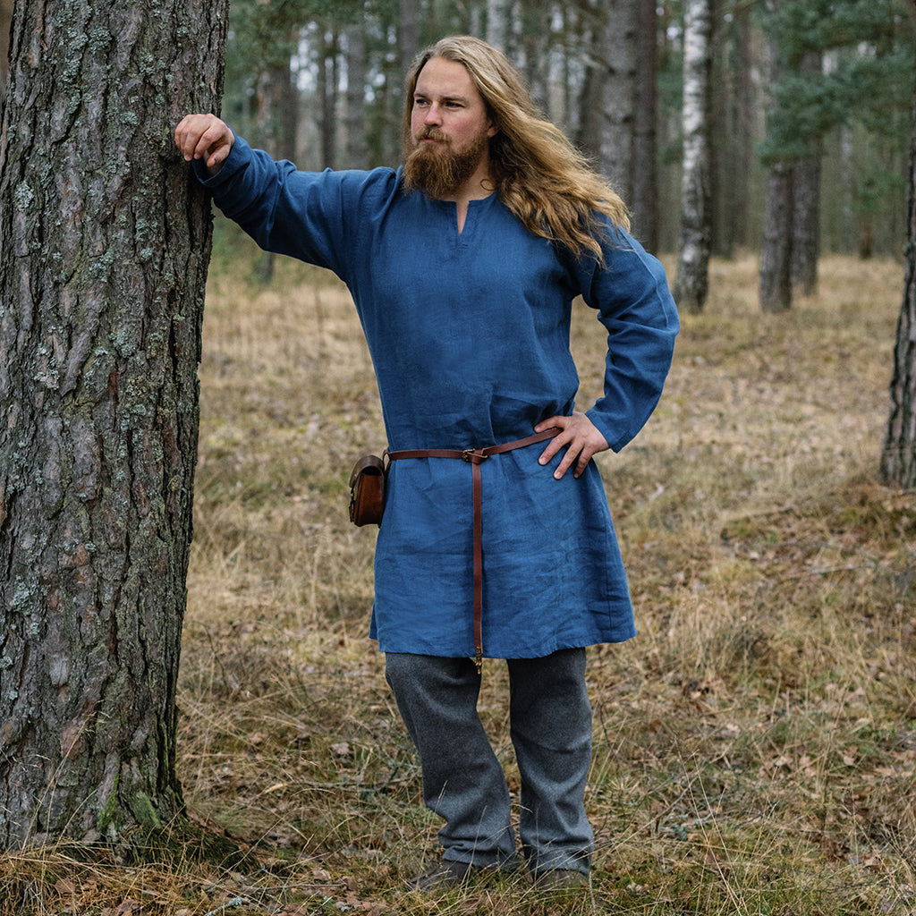 Viking Linen Tunic, Blue – Grimfrost - Main Image