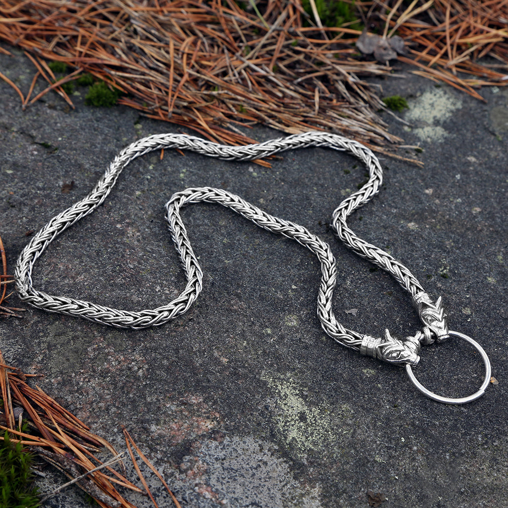 Neck Chains - Asgard Wolf Chain, Silver - Grimfrost.com