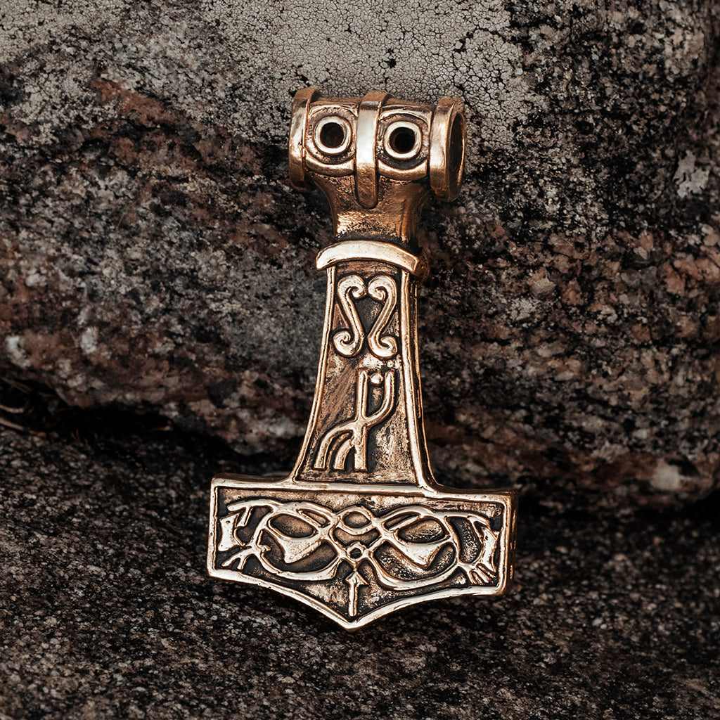 Eksisterer Flygtig Bærecirkel Gigantic Thor's Hammer, Bronze – Grimfrost