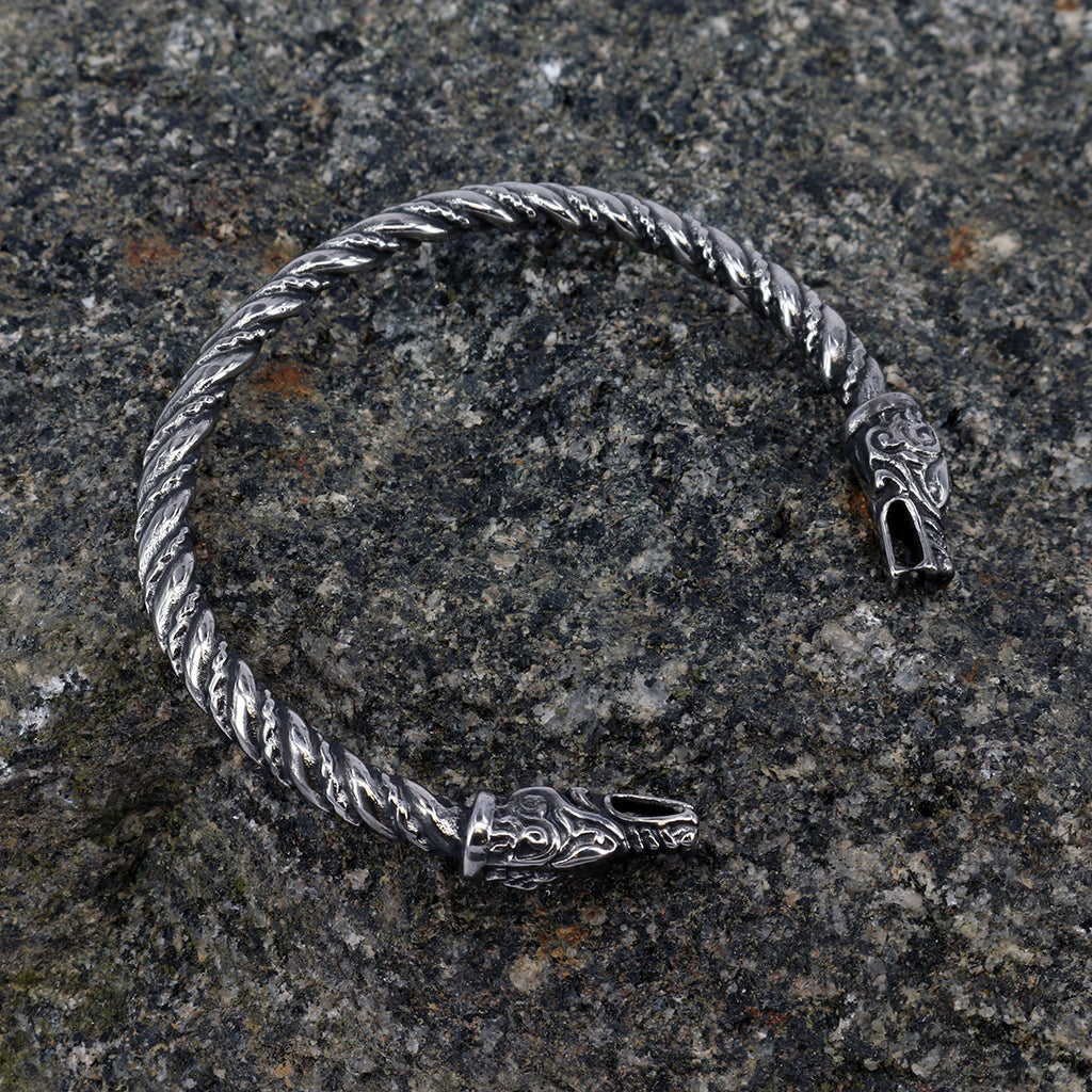 Arm Rings - Lindworm Armring, Stainless Steel - Grimfrost.com