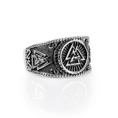 Rings - Valknut Ring, Stainless Steel - Grimfrost.com
