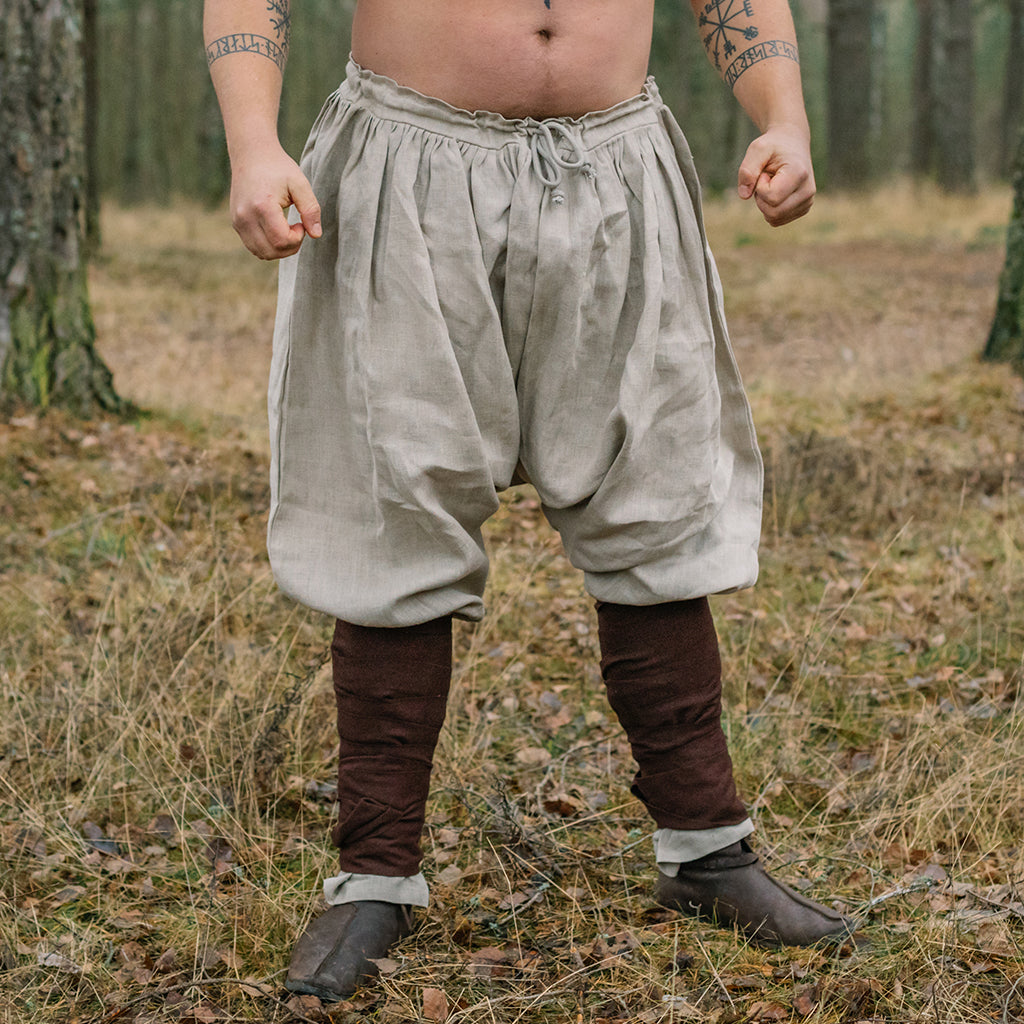 Linen High Breeches, Black  Viking clothing, Norse clothing, Aged