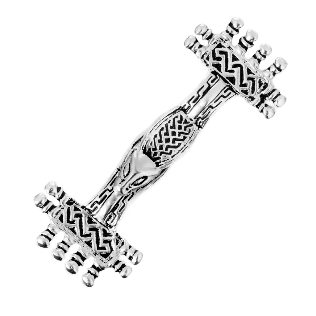 Dragon Clothing Clasp, Silvered Bronze – Grimfrost