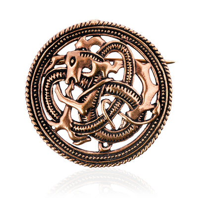 Brooches - Lindworm Brooch, Bronze - Grimfrost.com