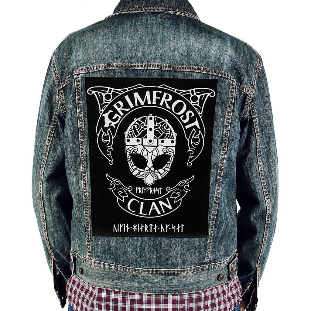 Leather Jacket With Arm Patches And Native American Back Patch As-is