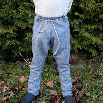 Kids Viking Wear - Kids Wool Trousers, Grey - Grimfrost.com