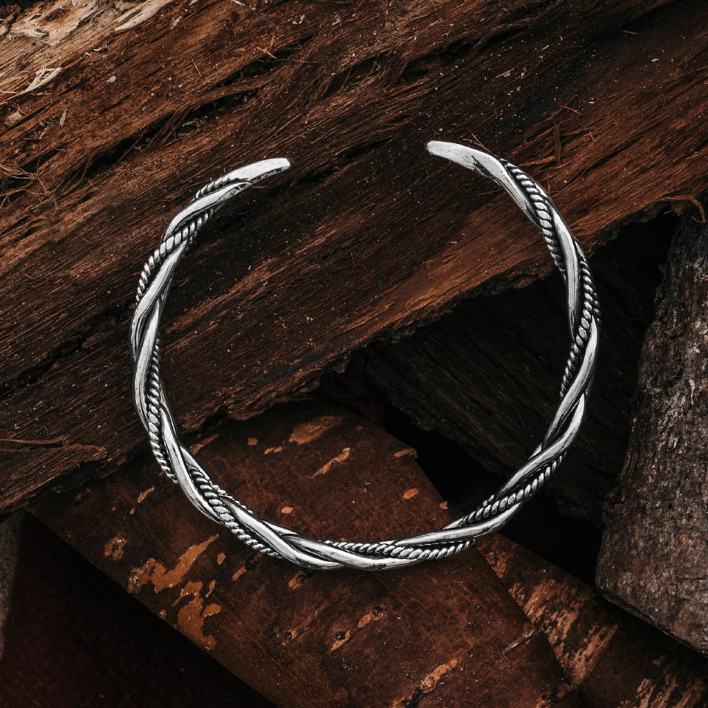 Arm Rings - Braided Armring, Silver - Grimfrost.com
