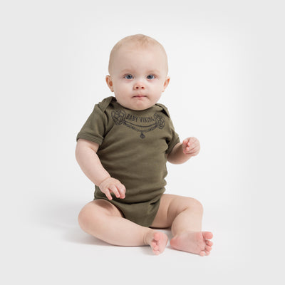 Baby Bodysuit, Viking Girl, Green
