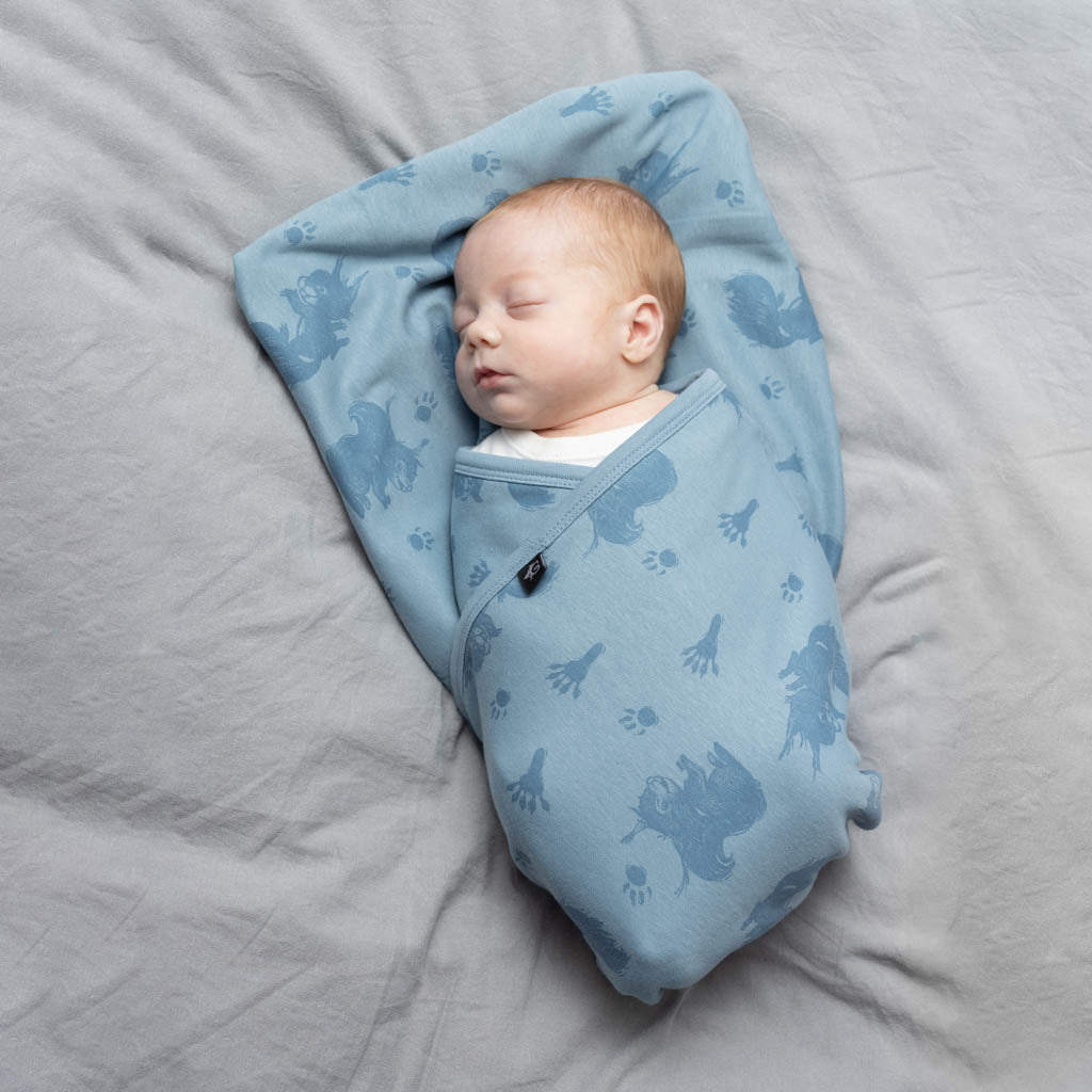Baby Blanket, Runes, Blue – Grimfrost