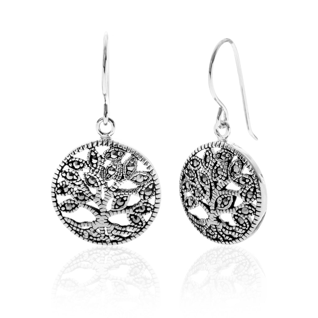  - Life Earrings, Silver - Grimfrost.com