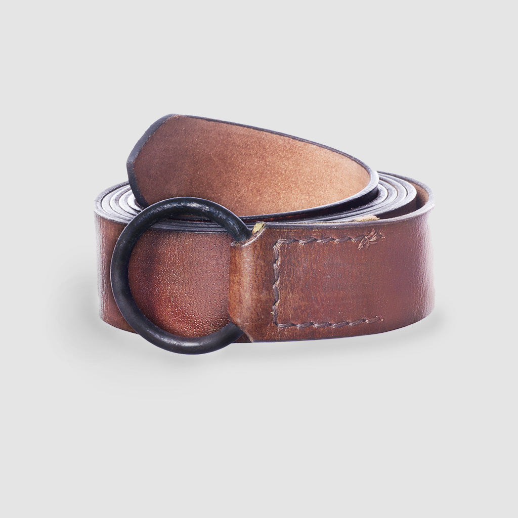 Viking Leather Belt, Iron Ring – Grimfrost