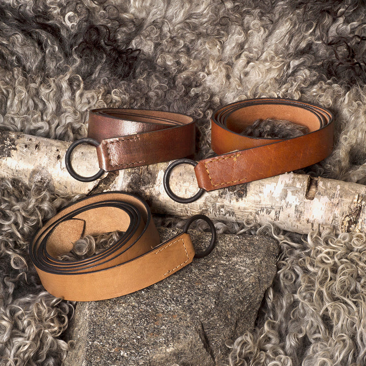 Viking Leather Belt, Iron Ring – Grimfrost