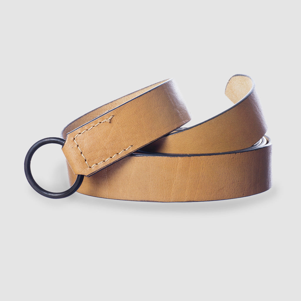 Viking Leather Belt, Iron Ring – Grimfrost