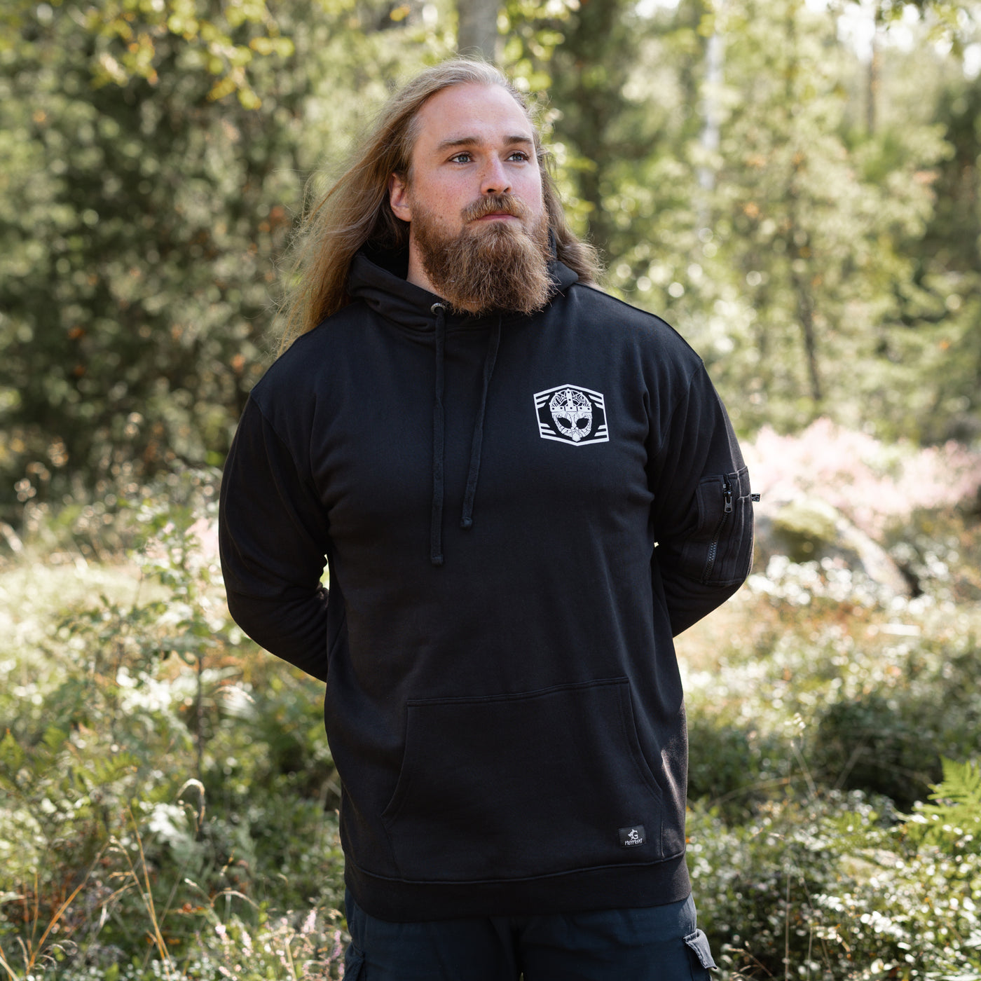 Premium Hoodie, Clan Helmet, Black