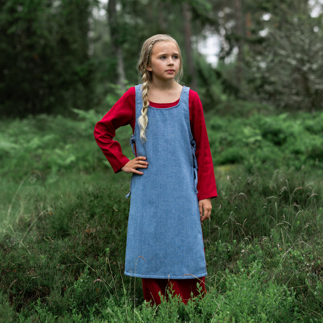 Kids Apron Dress, Red / Blue Apron 12 Years- 152