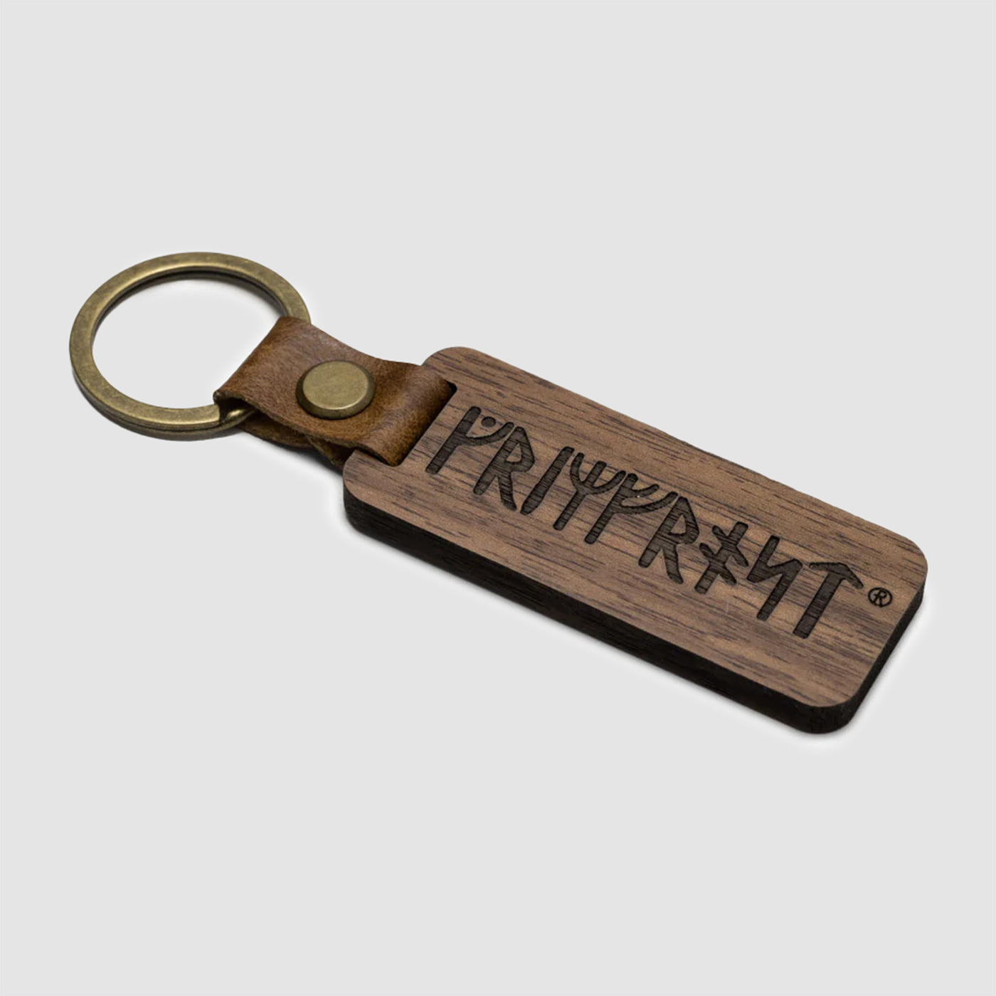 Grimfrost Runic Keychain, Wood