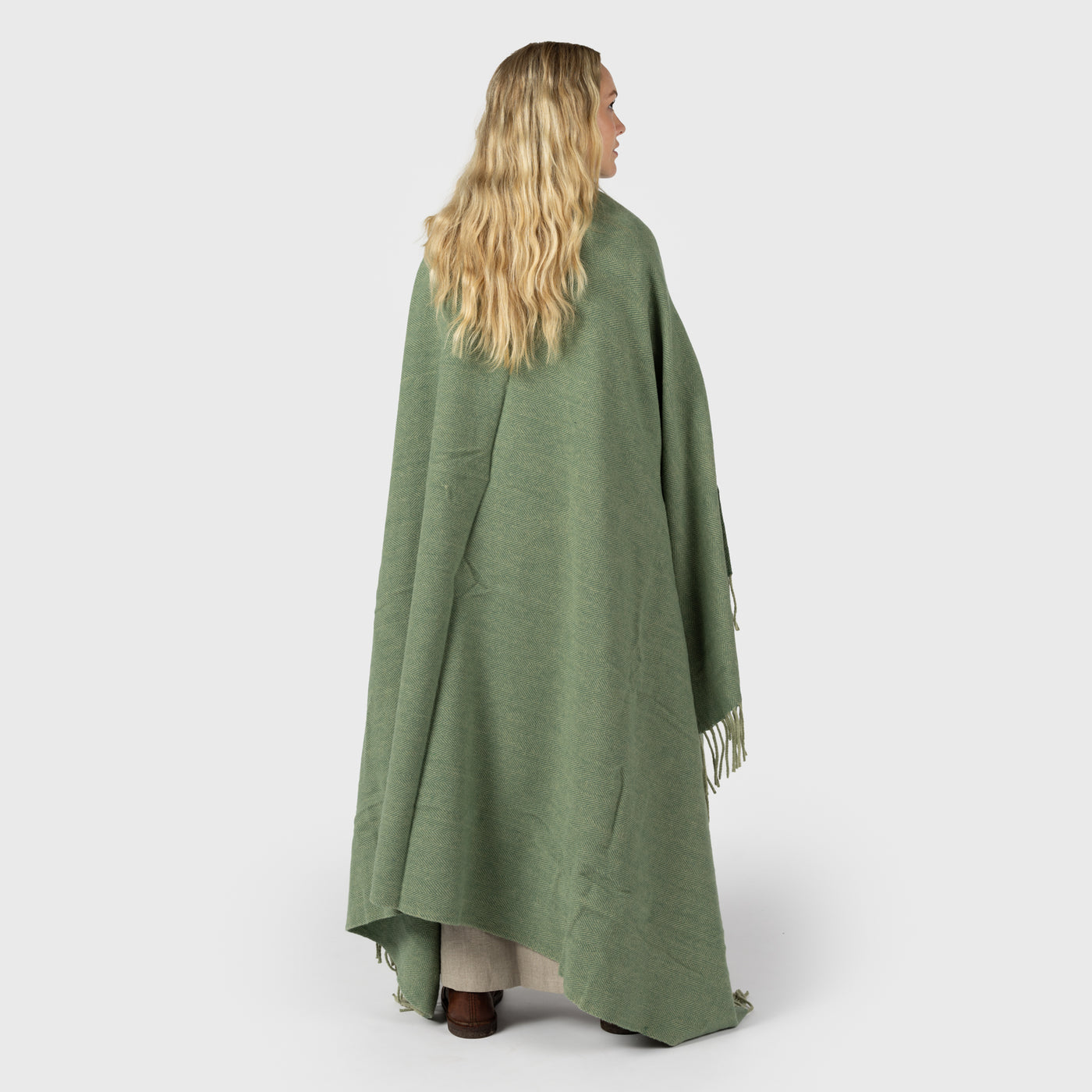 Premium Herringbone Cloak, Green