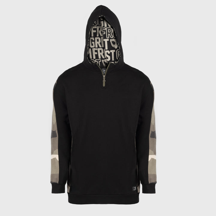 Hoodie Half-Zip, Black and Camo – Grimfrost