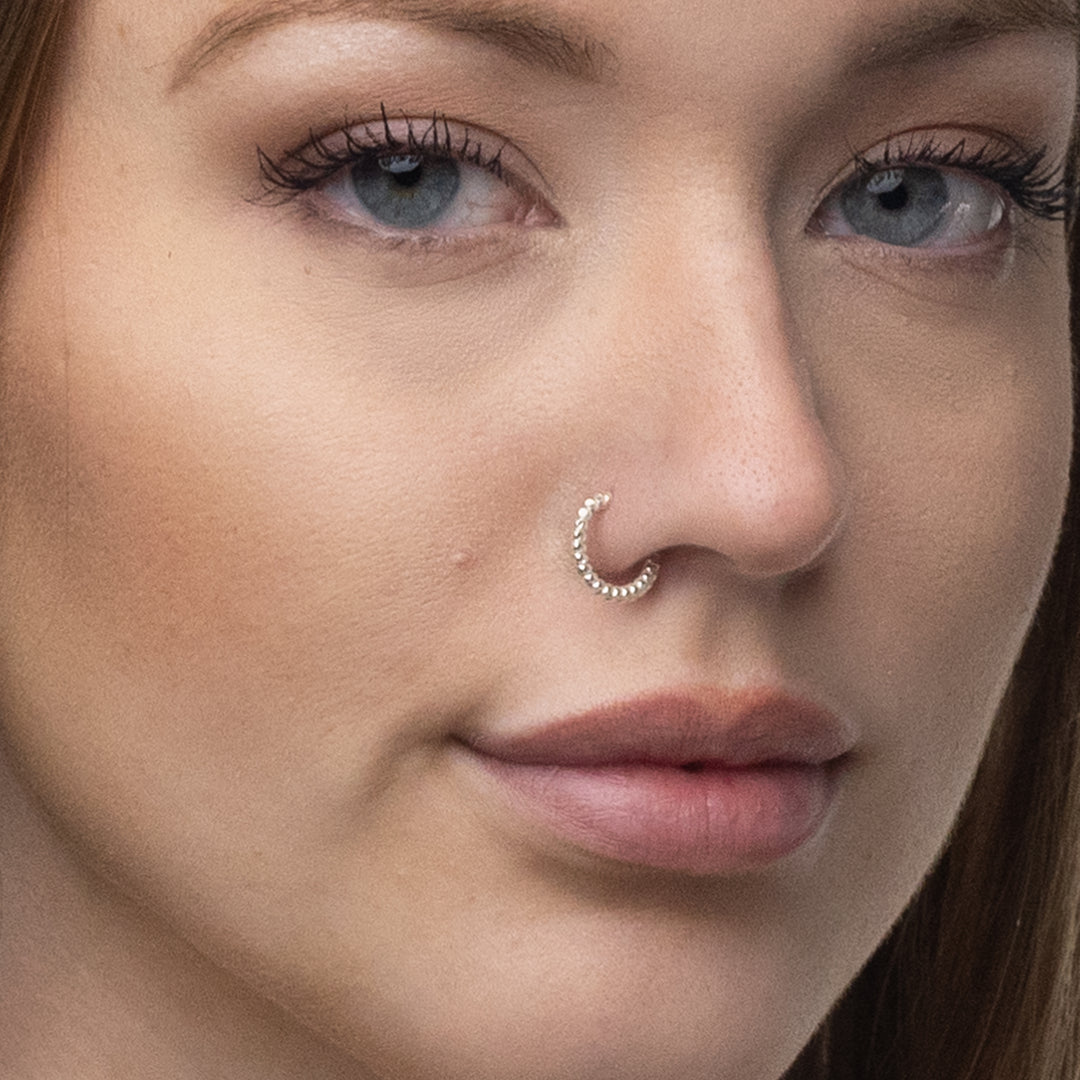 Silver Nose Nose Piercing Hoop Near Me Silver Nose Ring, Segmented