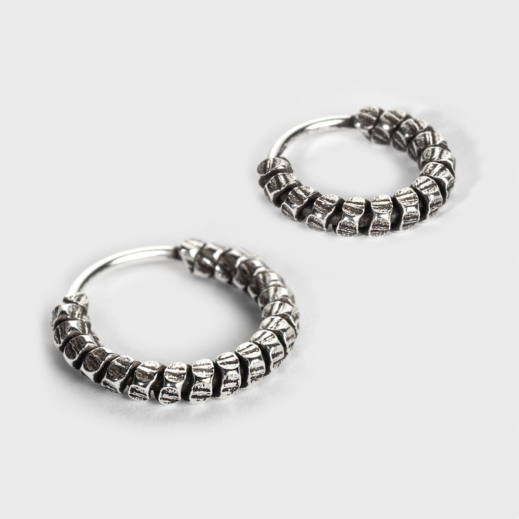 Silver Nose Ring, Segmented Design with an oxidized finish – Grimfrost