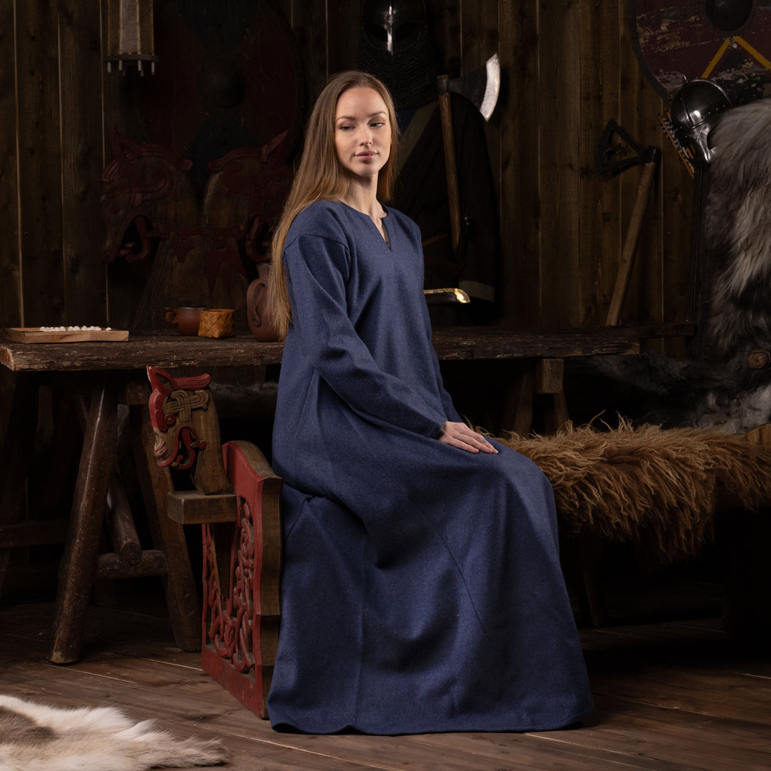 Viking Dress, Wool, Blue M