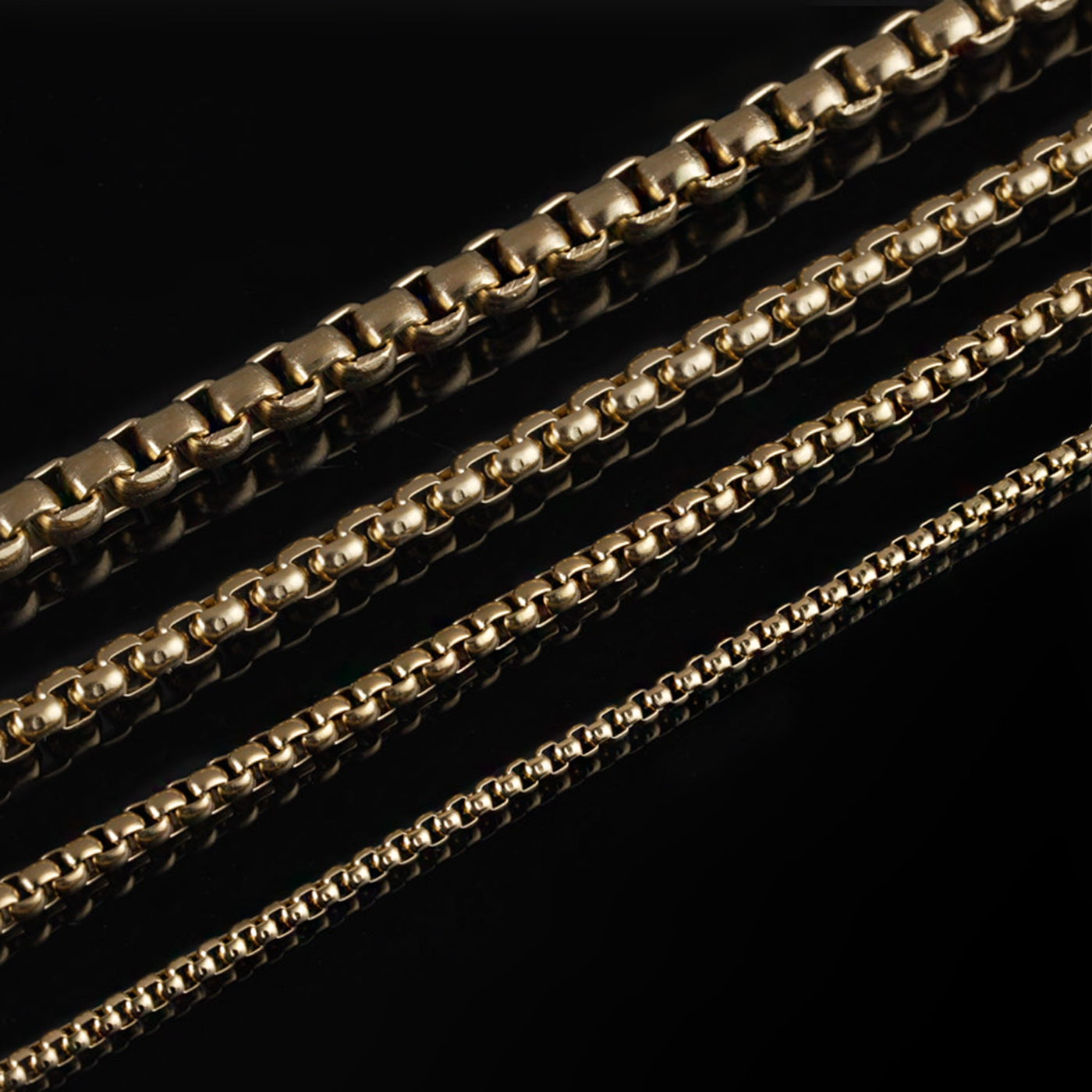 Round Box Chain, Gold Plated