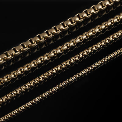 Round Box Chain, Gold Plated