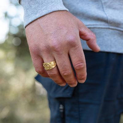 Valknut Ring, Gold Plated