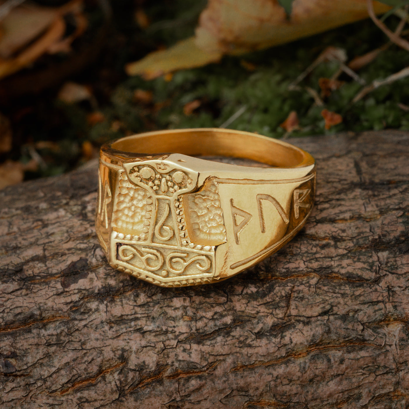 Mjolnir Ring, Gold Plated