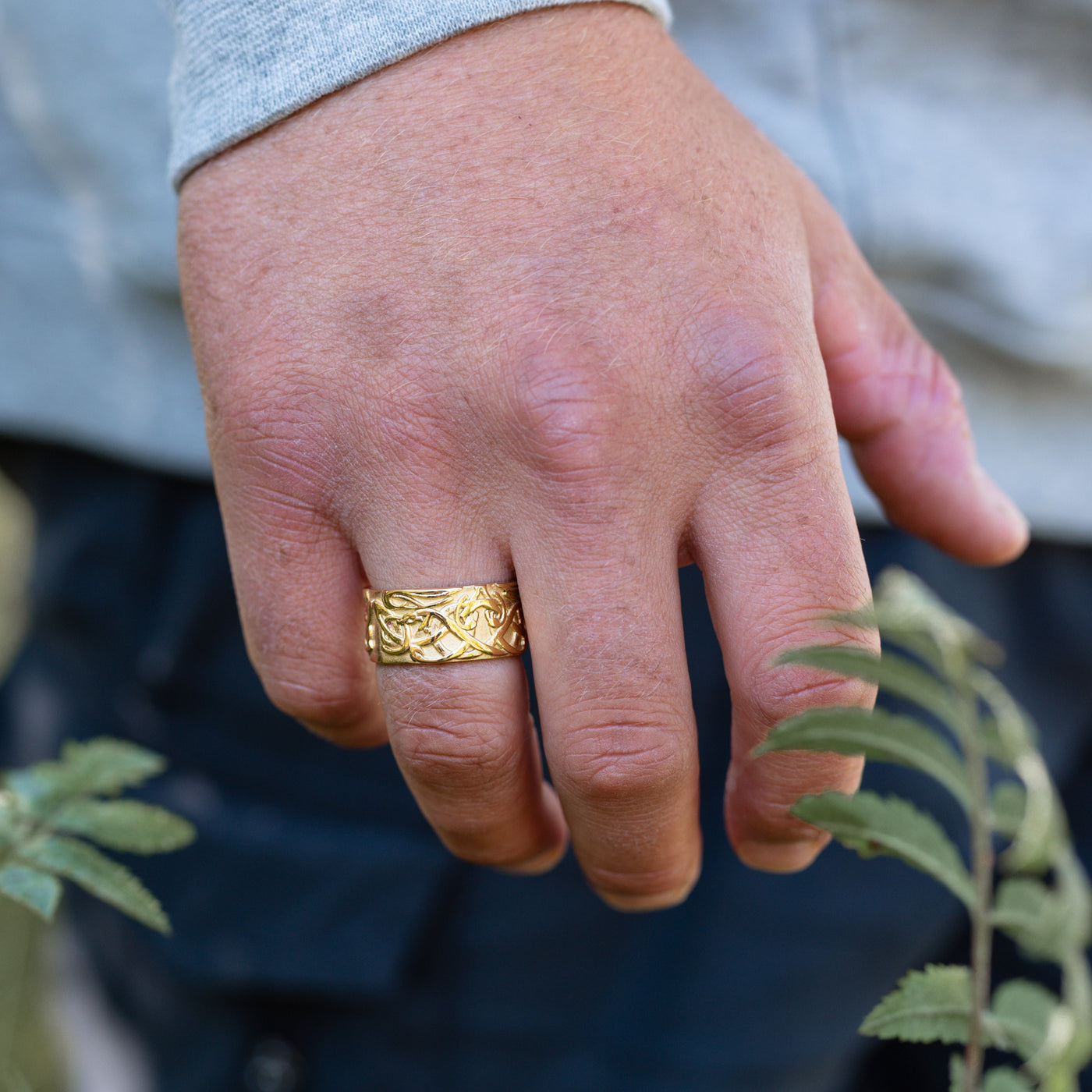 Knotwork Ring, Gold Plated