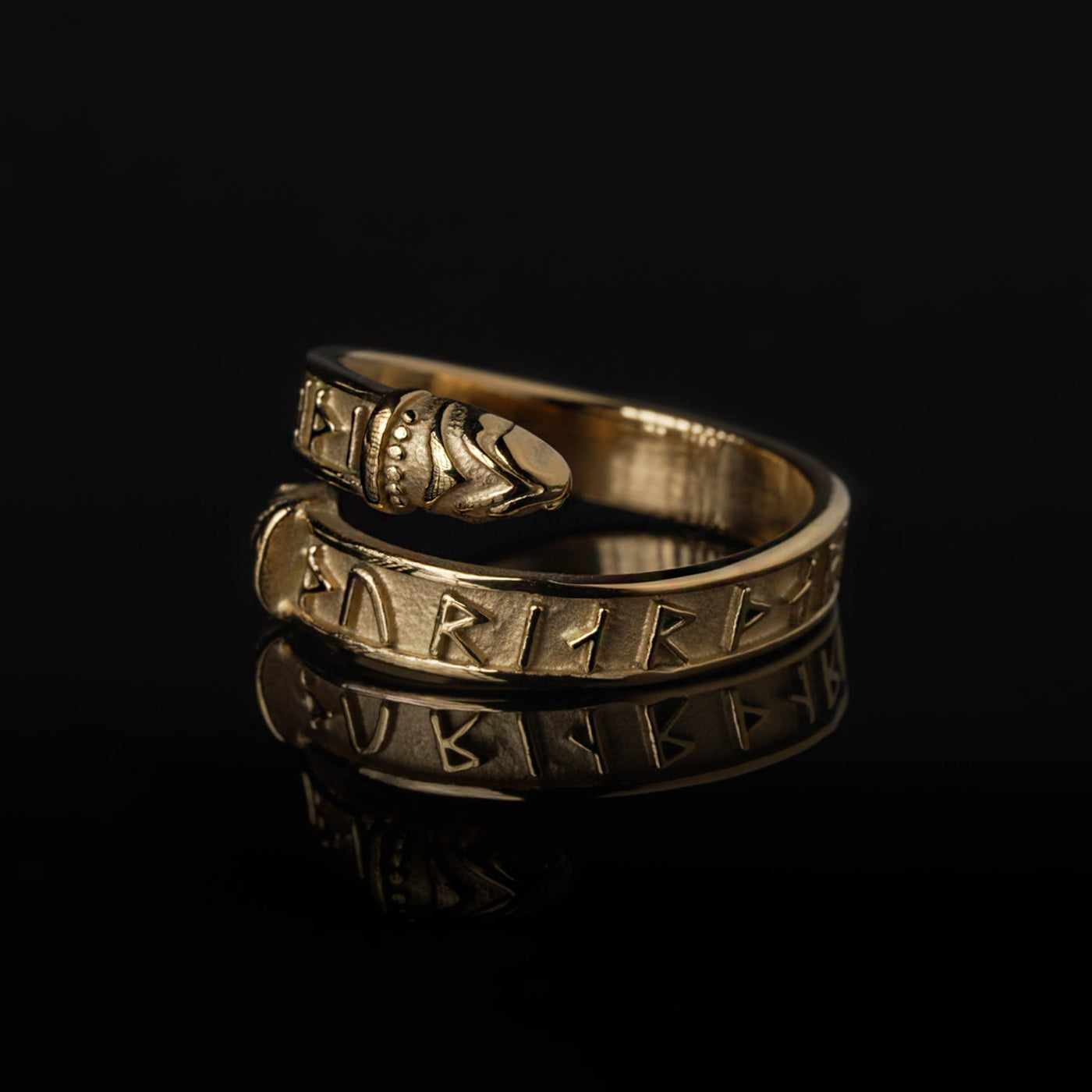 Thor Lindworm Ring, Gold Plated