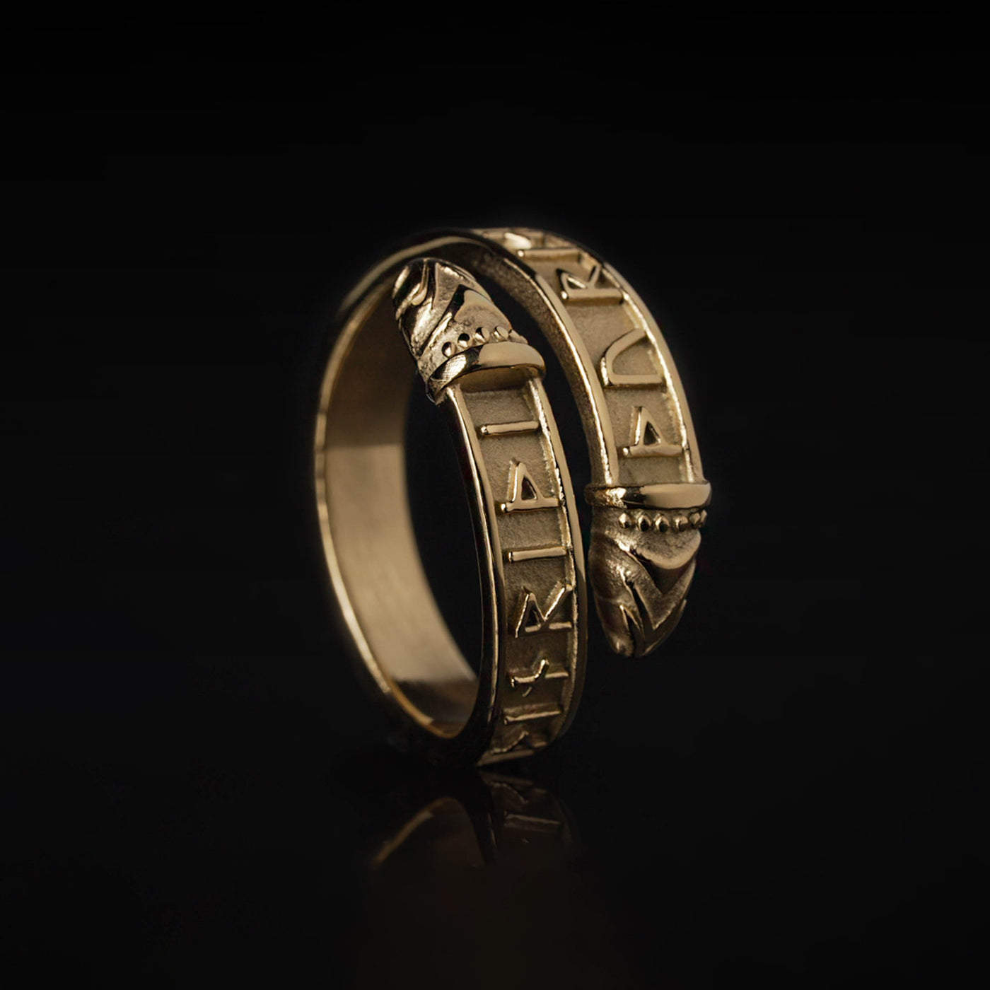 Thor Lindworm Ring, Gold Plated