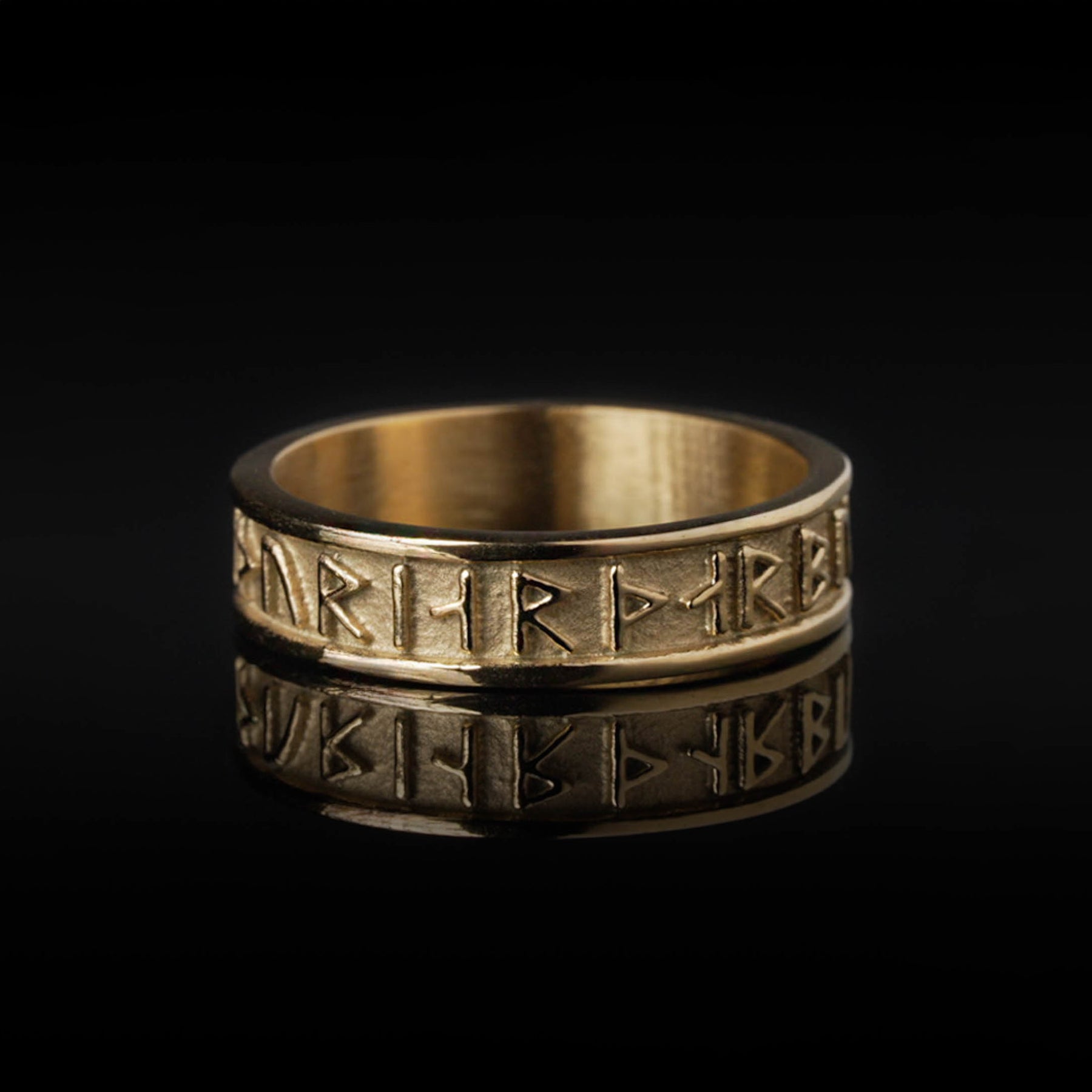 Thur Rune Thor Rune Band Ring, Gold Plated – Grimfrost
