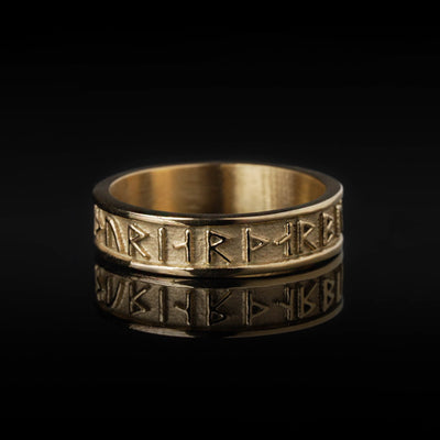 Thor Rune Band Ring, Gold Plated