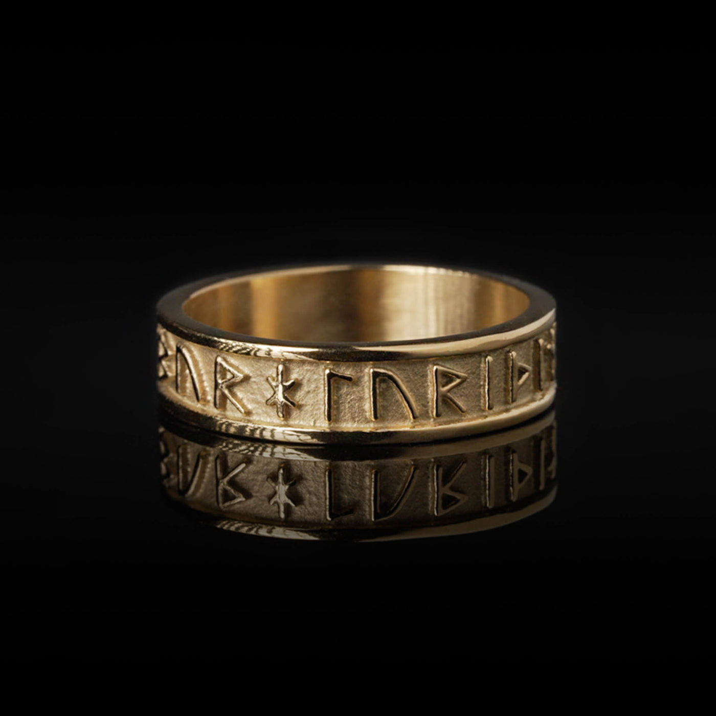 Thor Rune Band Ring, Gold Plated