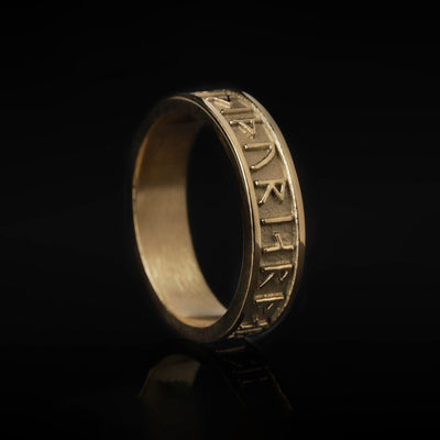 Thor Rune Band Ring, Gold Plated