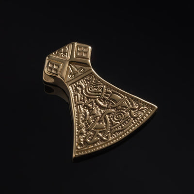 Genja Axe Pendant, Gold Plated