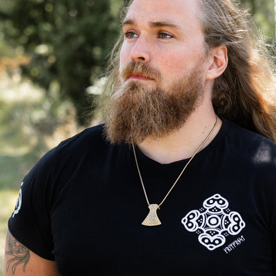 Genja Axe Pendant, Gold Plated