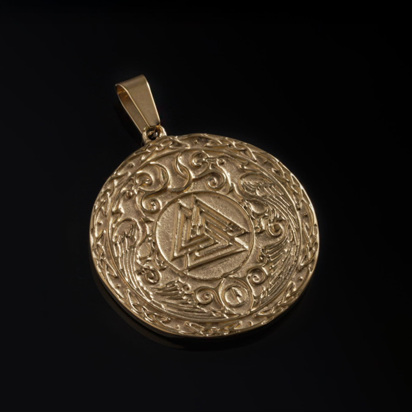 Valknut Pendant, Gold Plated