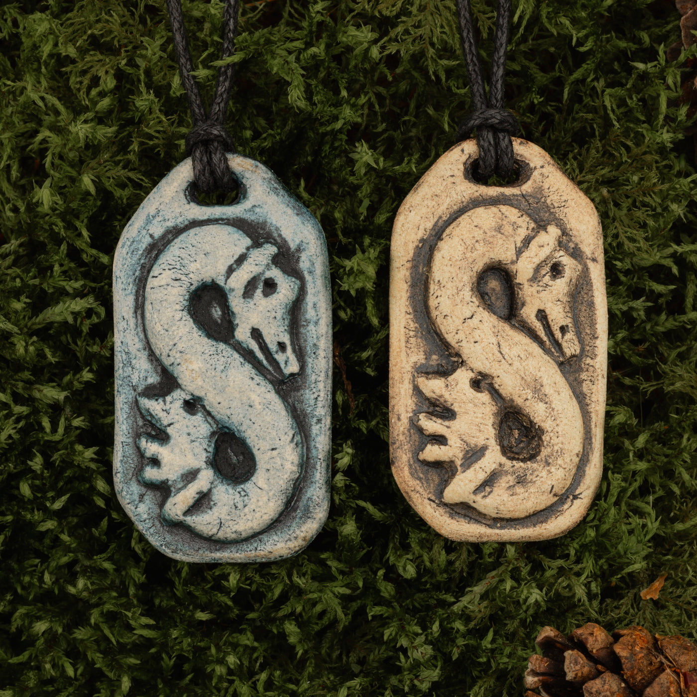 Dragon Loop Ceramic Pendant