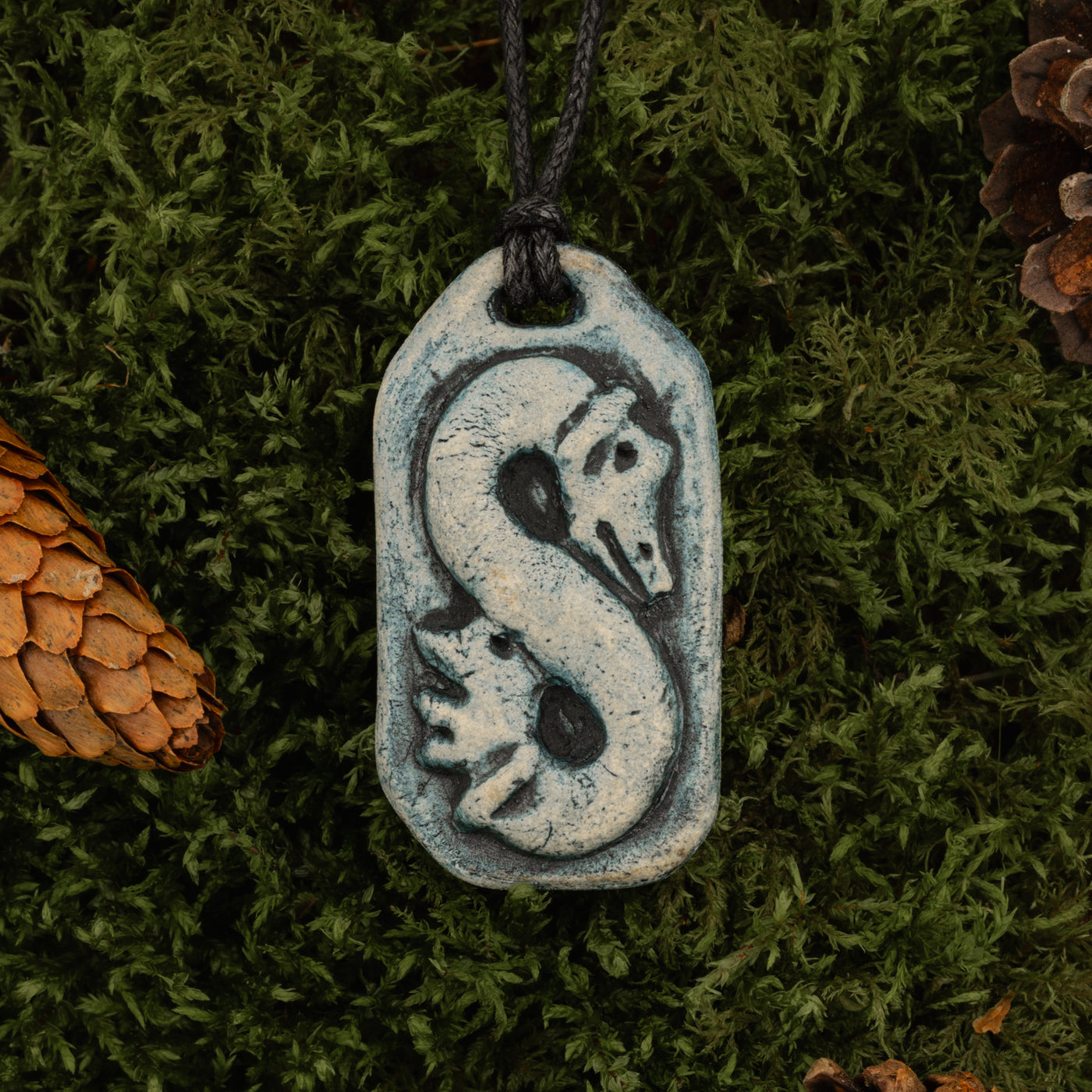 Dragon Loop Ceramic Pendant