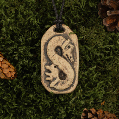 Dragon Loop Ceramic Pendant
